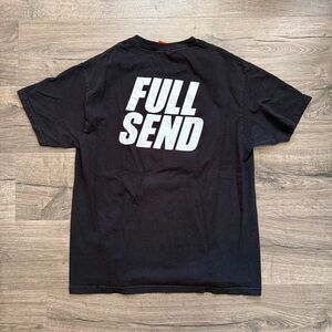 Nelk Full Send Faded Black Short Sleeve T Shirt Large Men STAINS